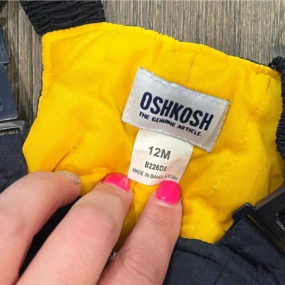 Oshkosh Kids Snow Suit Black Yellow Size 12M